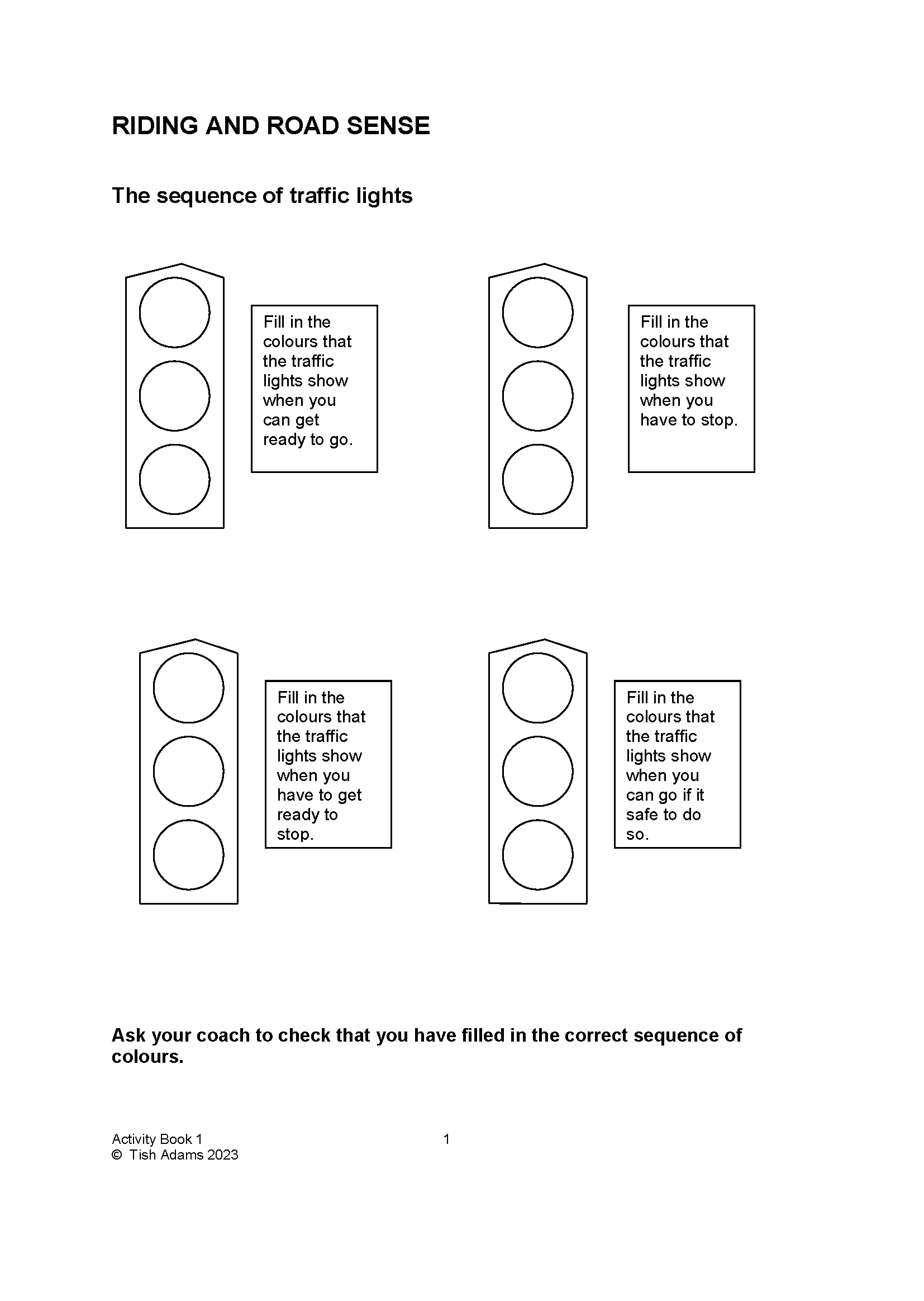 Activity book 1 sample page